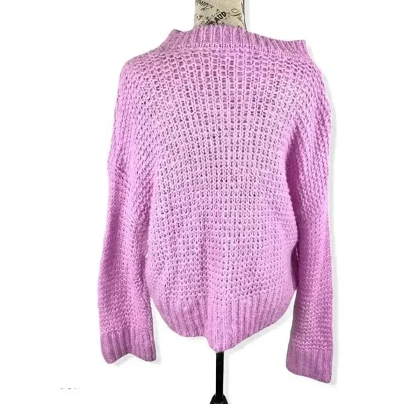Chelsea 28 opened knit purple sweater - Picture 2 of 5